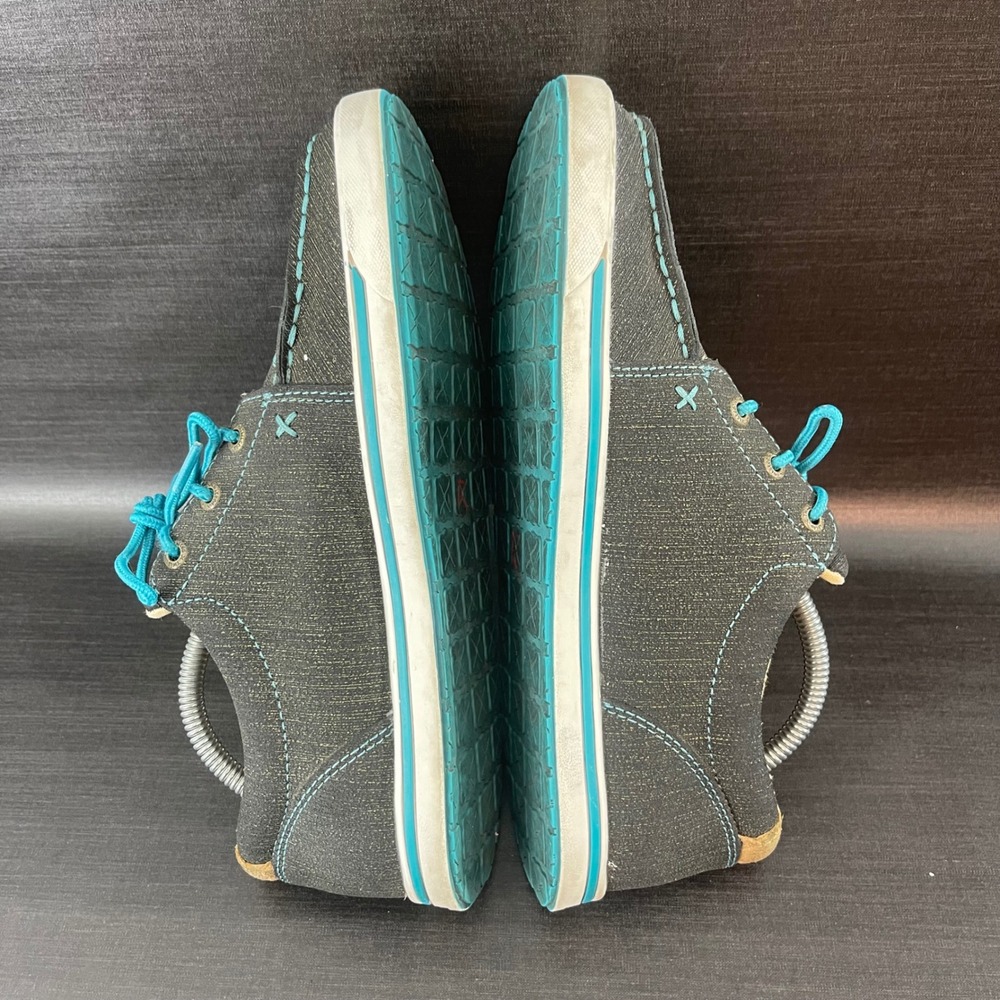 Twisted X Kicks Dura Womens size 7.5 Grey Turquoise Leather Lace Up Casual Shoes - Picture 8 of 9
